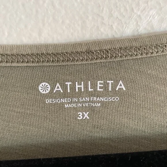 Athleta Sz 3X Olive Green Cotton Lightweight Scoop Neck Organic Daily Tank Top - Picture 8 of 11